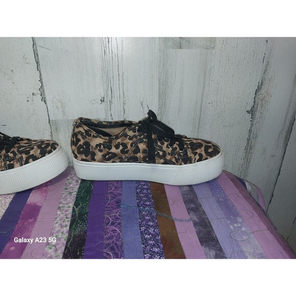 Steve Madden Cheetah Print Emmi Flatform Sneakers Size 10 - Picture 4 of 11